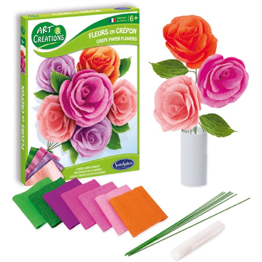 SentoSphere, Комплект за декорация, Букет рози от креп хартия