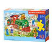 Зелено локомотивче, пъзел 30 части