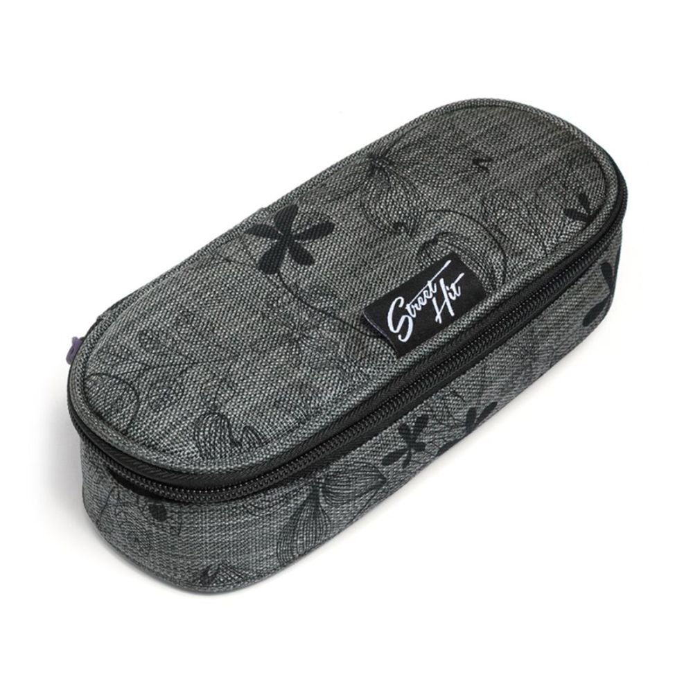 TOPGAL, Ученически несесер, объл, сив с цветя