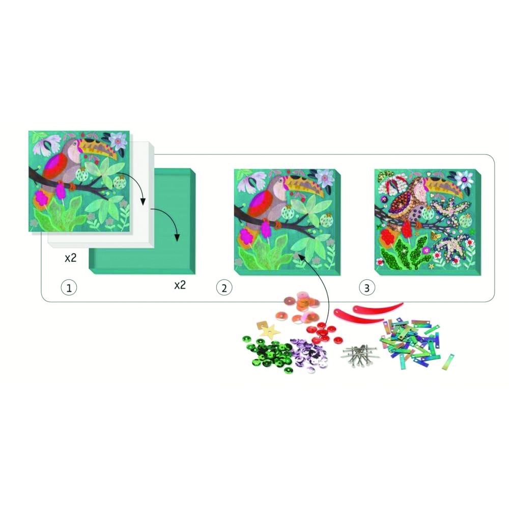 Изкуство с пайети, Птици