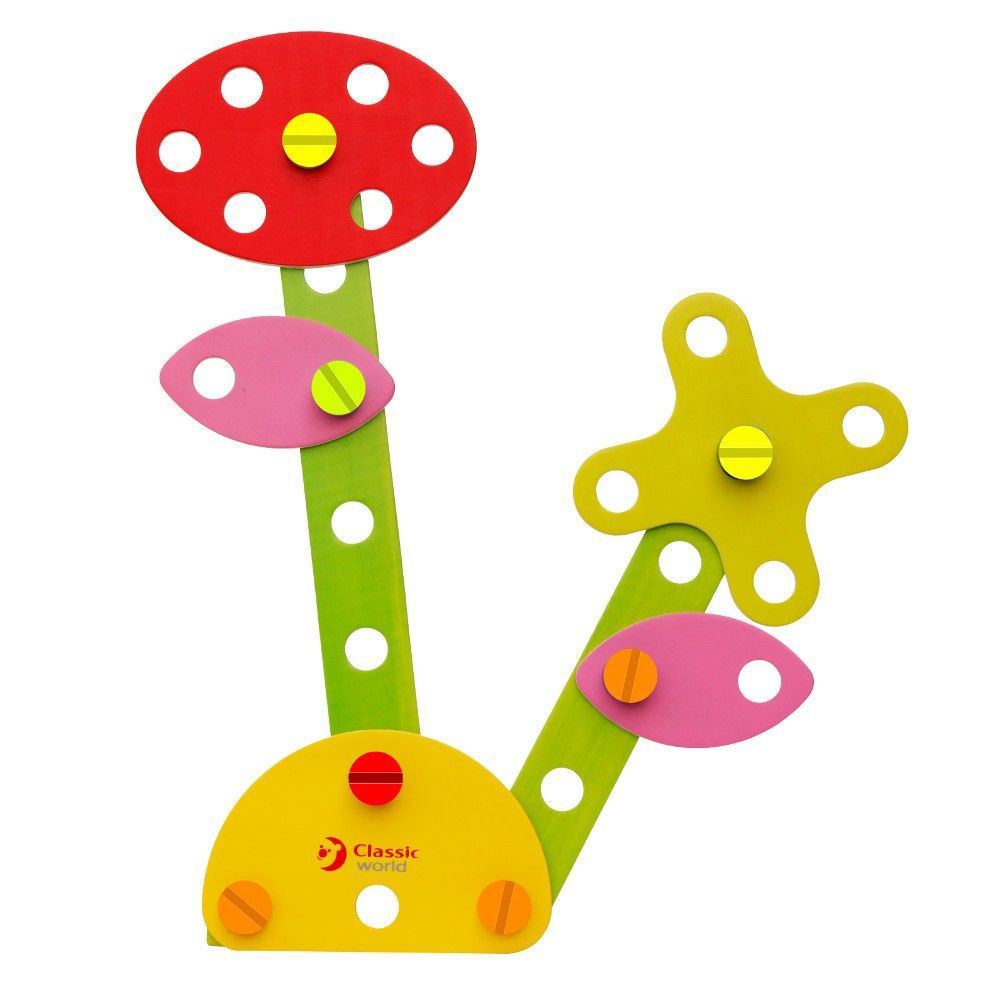 Дървен конструктор, 52 части