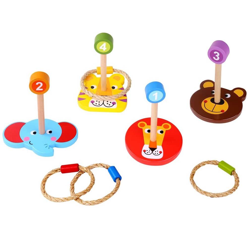 Tooky Toy, Дървена игра с рингове, Весели животни