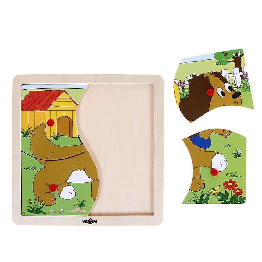 Дървен пъзел с рамка, Куче