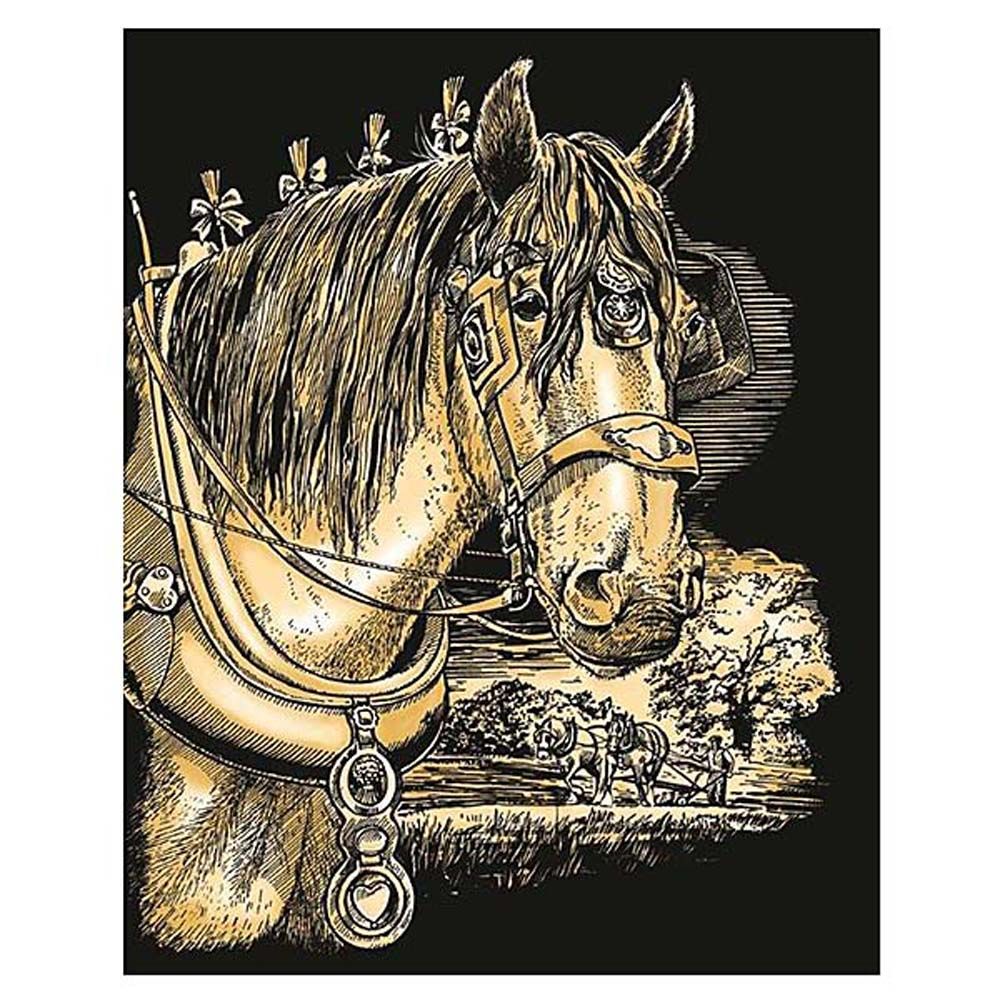 KSG crafts, Гравиране на златна основа, Кон