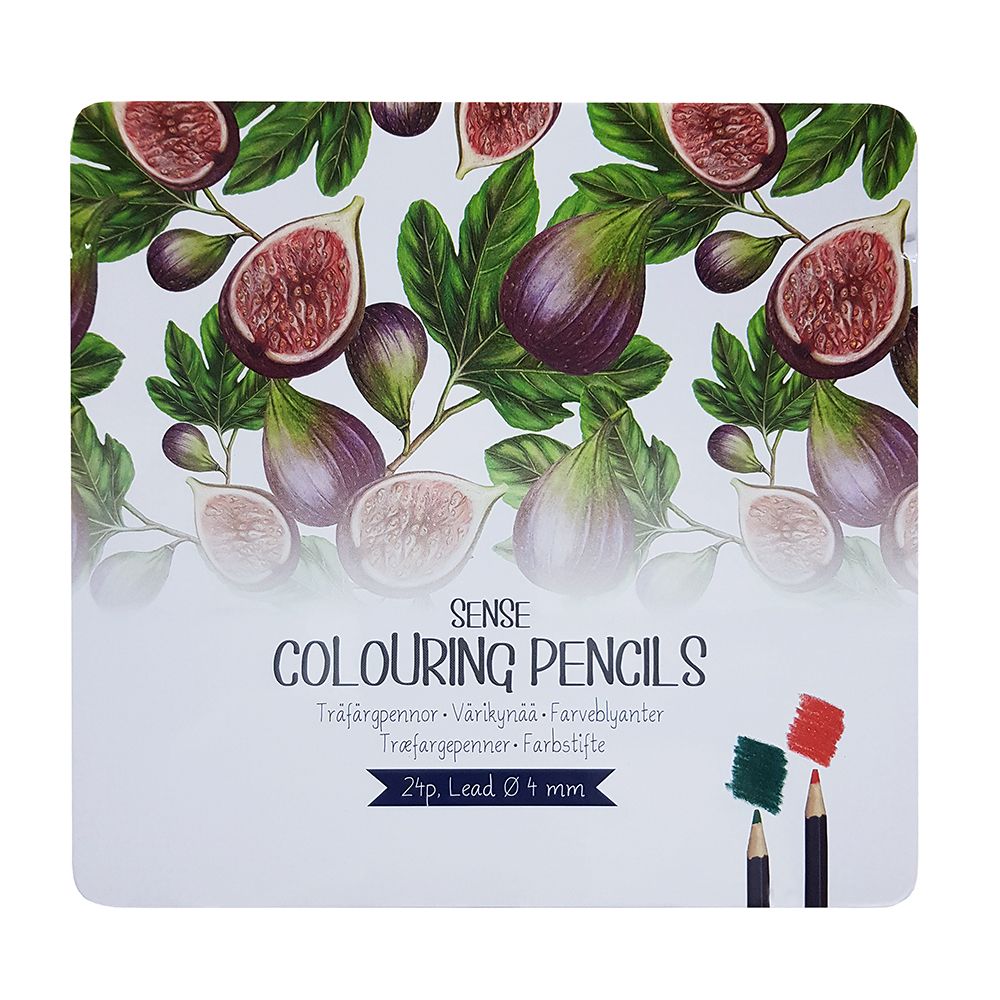 Sense, Цветни моливи в метална кутия, Смокини, 24 броя