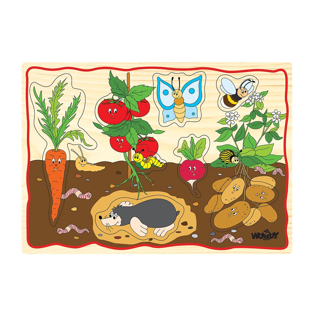 Woodyland, Дървен пъзел с дръжки, Зеленчуци