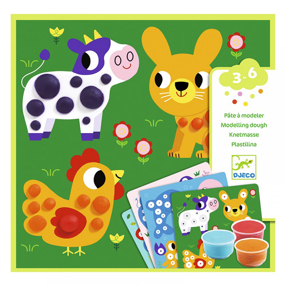Djeco, Направи картини с пластелин, Весели животни