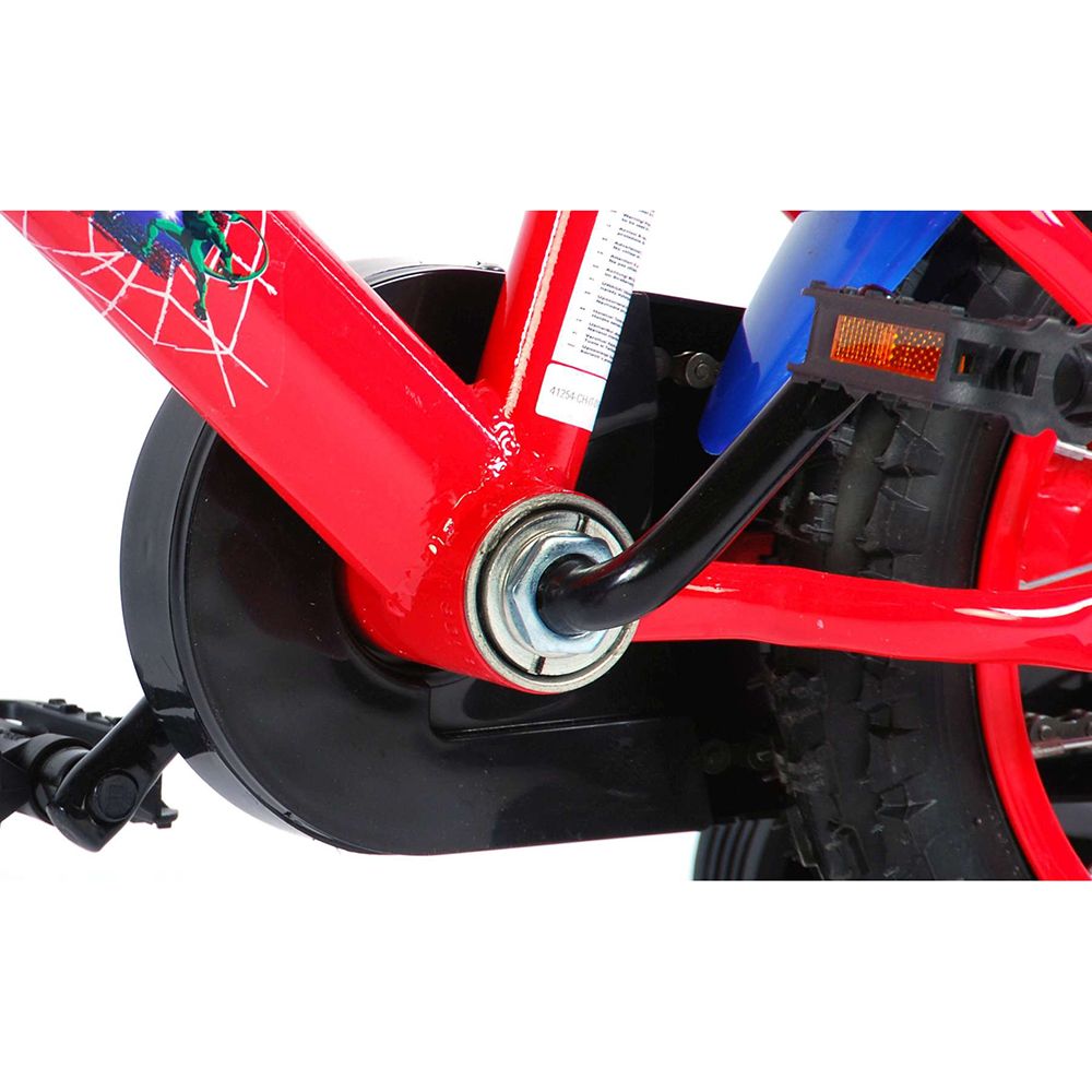 Детски велосипед Спайдермен, с помощни колела, 12 инча