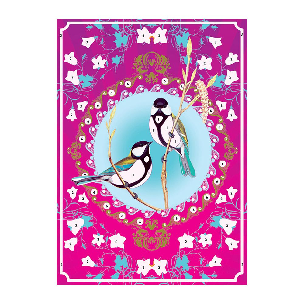 Комплект за рисуване с брокат, Пойни птички