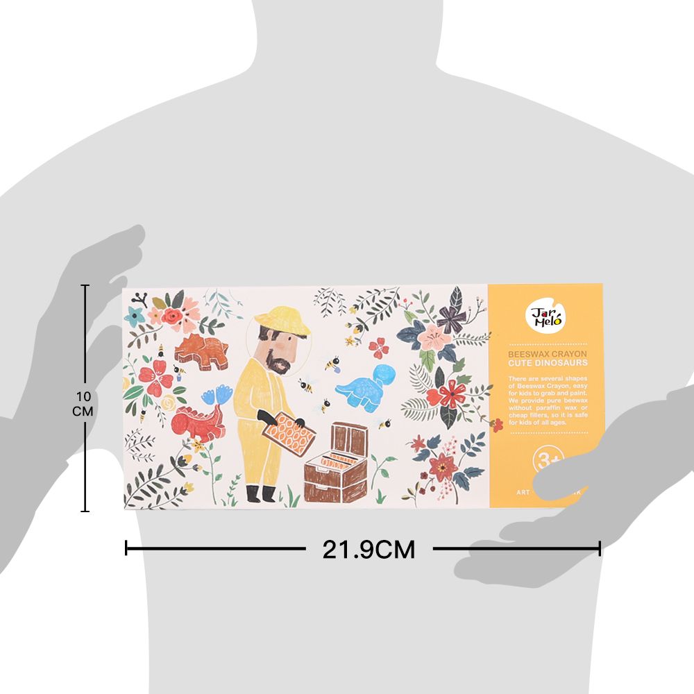 Пастели с пчелен восък, Динозаври, 12 цвята