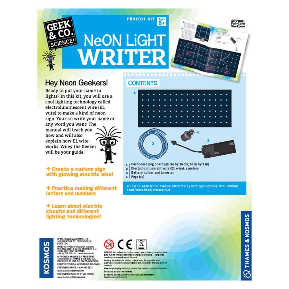 Научен комплект, Пиши с неонова светлина