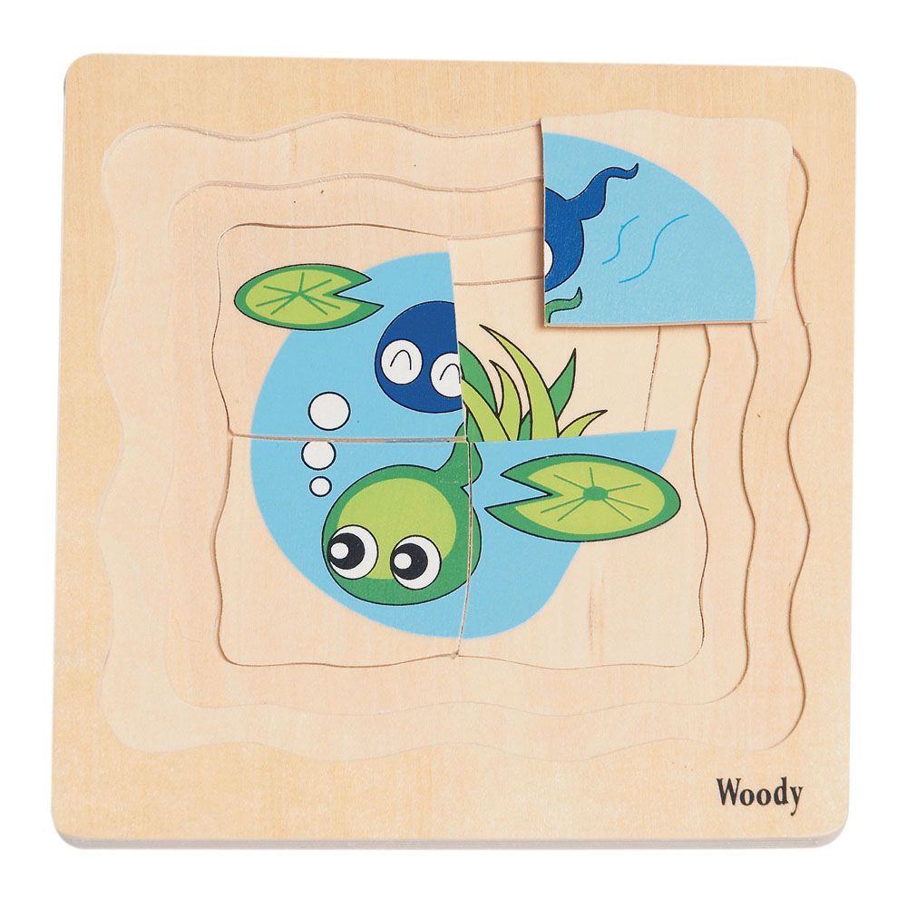 Дървен многослоен пъзел, Развитие на жабката