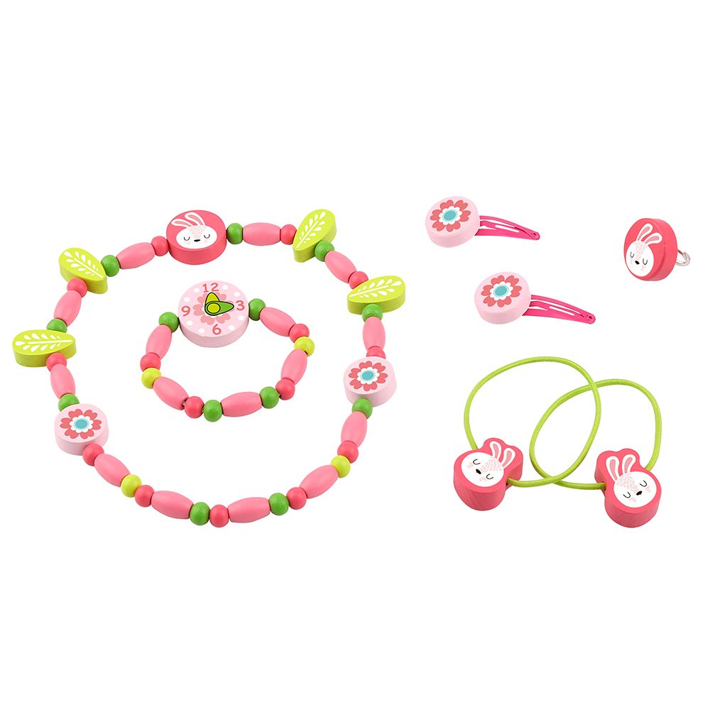 Комплект дървени бижута, Зайче