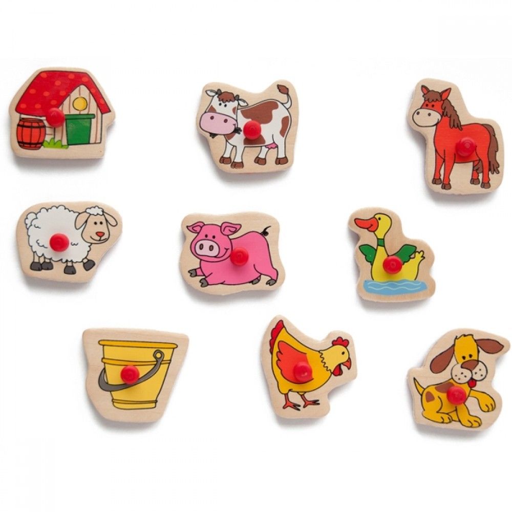 Дървен пъзел с печати, Животните във фермата