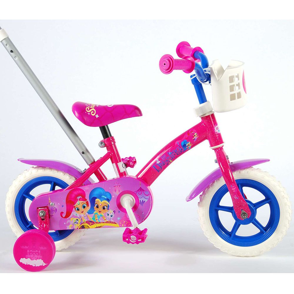 Велосипед с родителски контрол и помощни колела, Shimmer & Shine, 10 инча