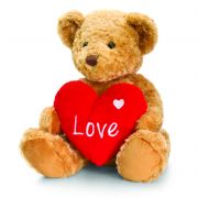 Мече Бакстър със сърце, кафяво, 35 см