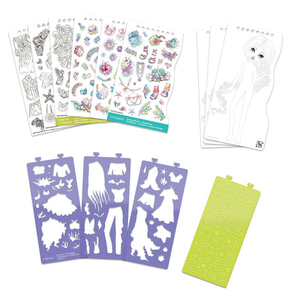 Книжка за рисуване със шаблони и стикери, Мода с Коралия