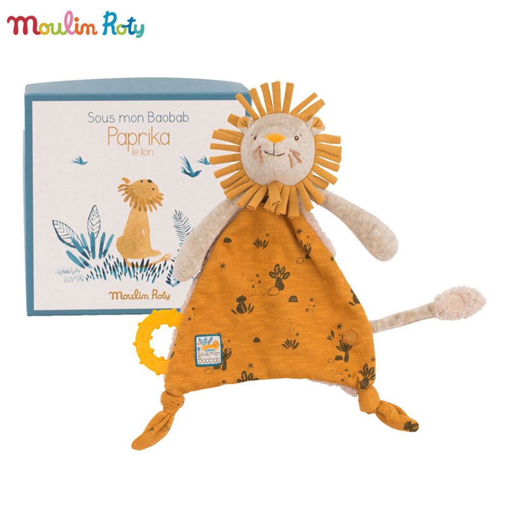 Мека играчка Веселото лъвче, с държач за биберон