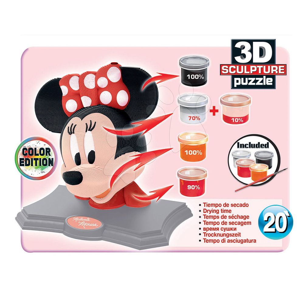 Мини Маус, 3D пъзел за оцветяване, 160 части