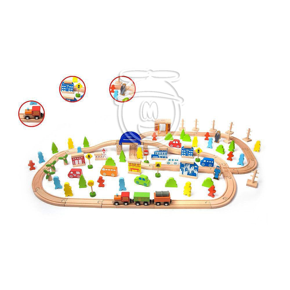 Classic world, Дървено влакче с релси, 110 части