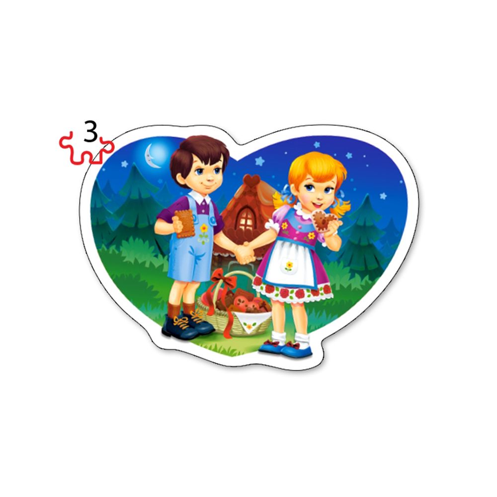 Приказни герои, пъзел с 3, 4, 6 и 9 елемента