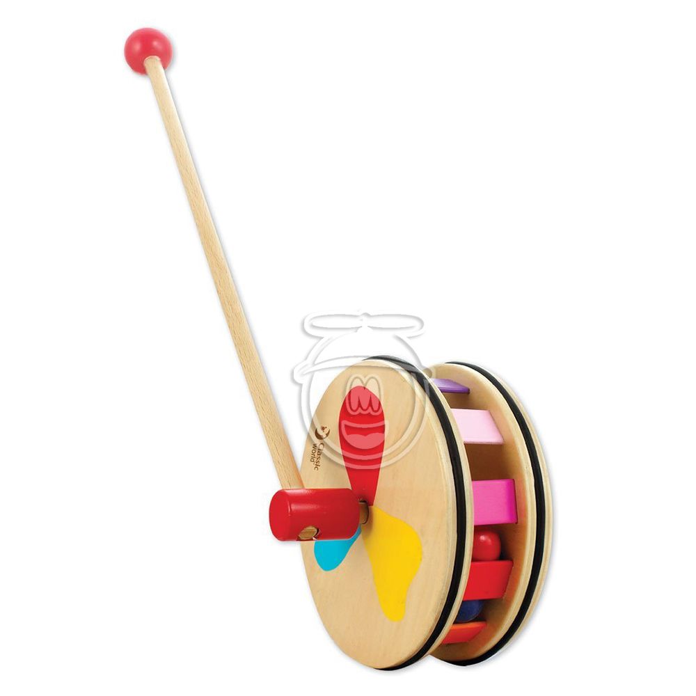 Classic world, Дървена играчка за бутане с цветовете на дъгата