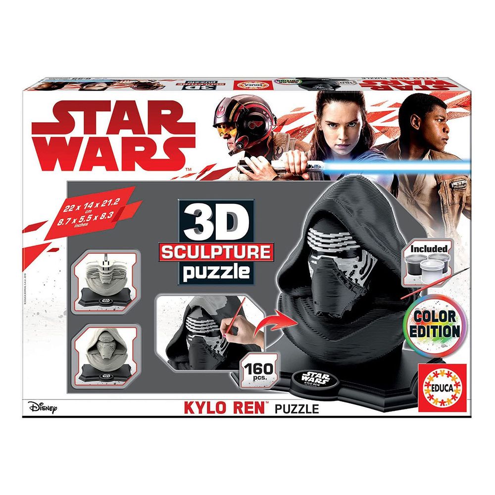 Educa, Междузвездни войни, Рен, 3D пъзел за оцветяване, 160 части