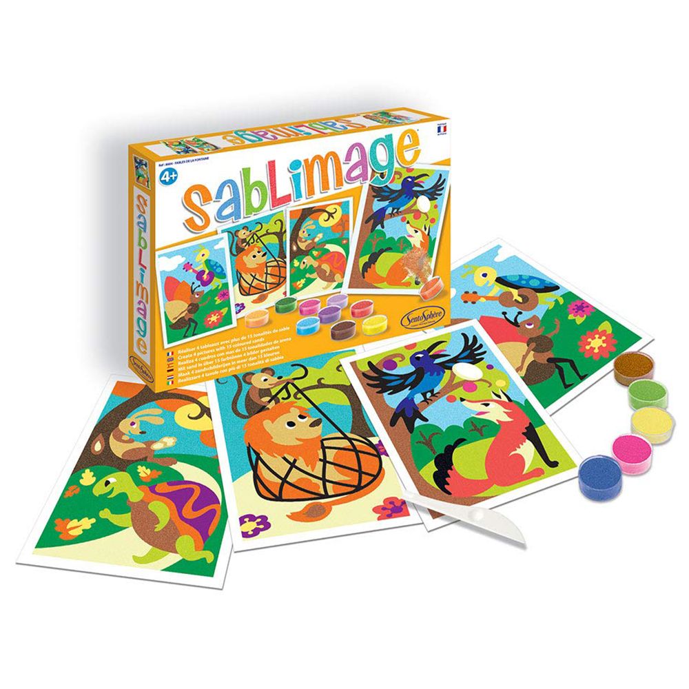 Kомплект за рисуване с цветен пясък, Весели животни