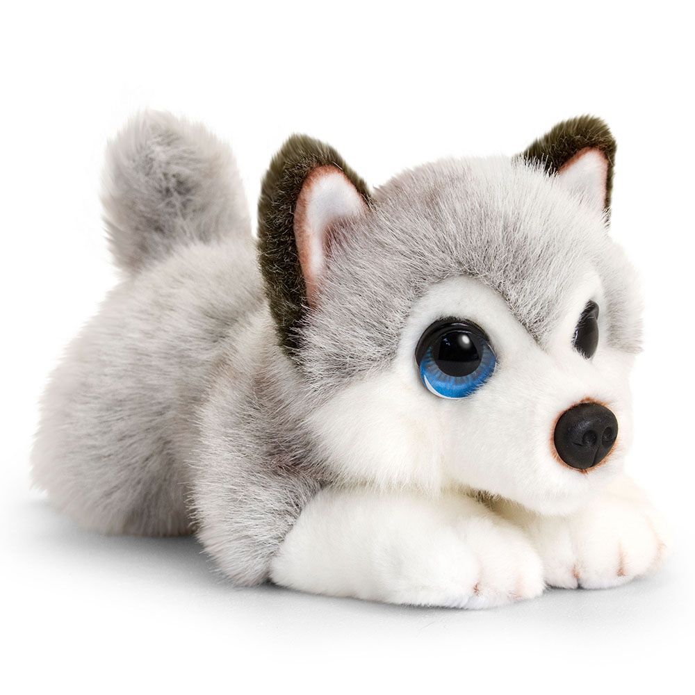 Keel Toys, Плюшено легнало куче, Хъски,  25 см