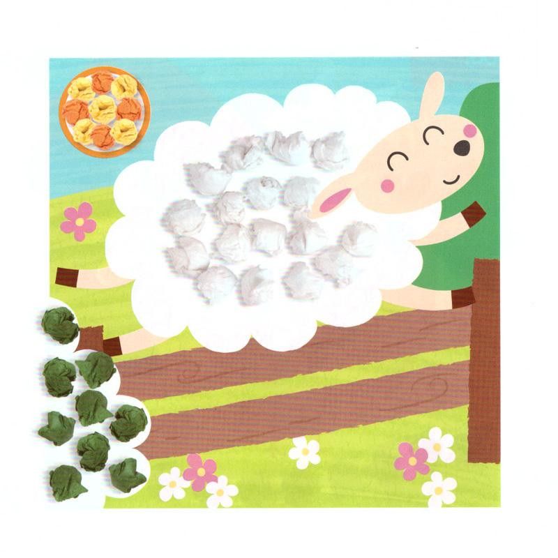 Комплект за апликации с цветна хартия тишу, На село