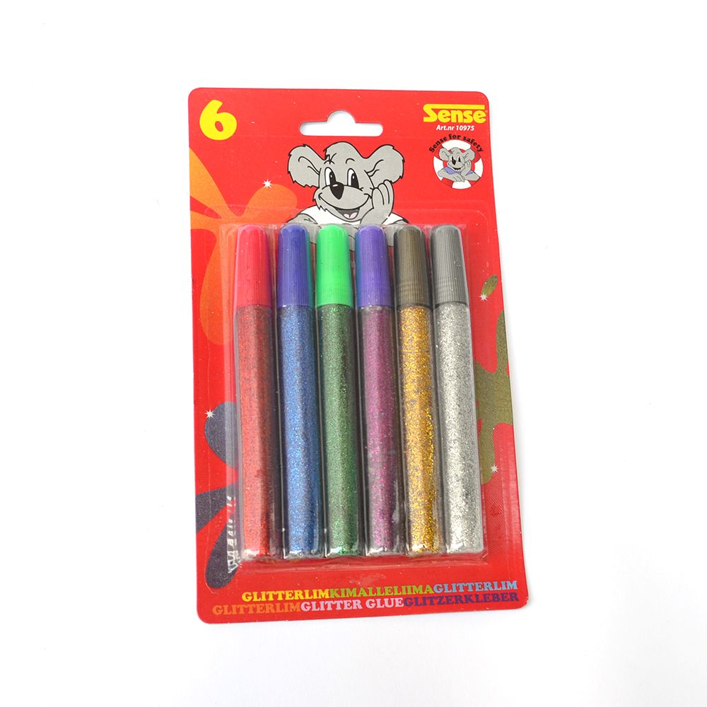 Цветно блестящо лепило, 6 броя