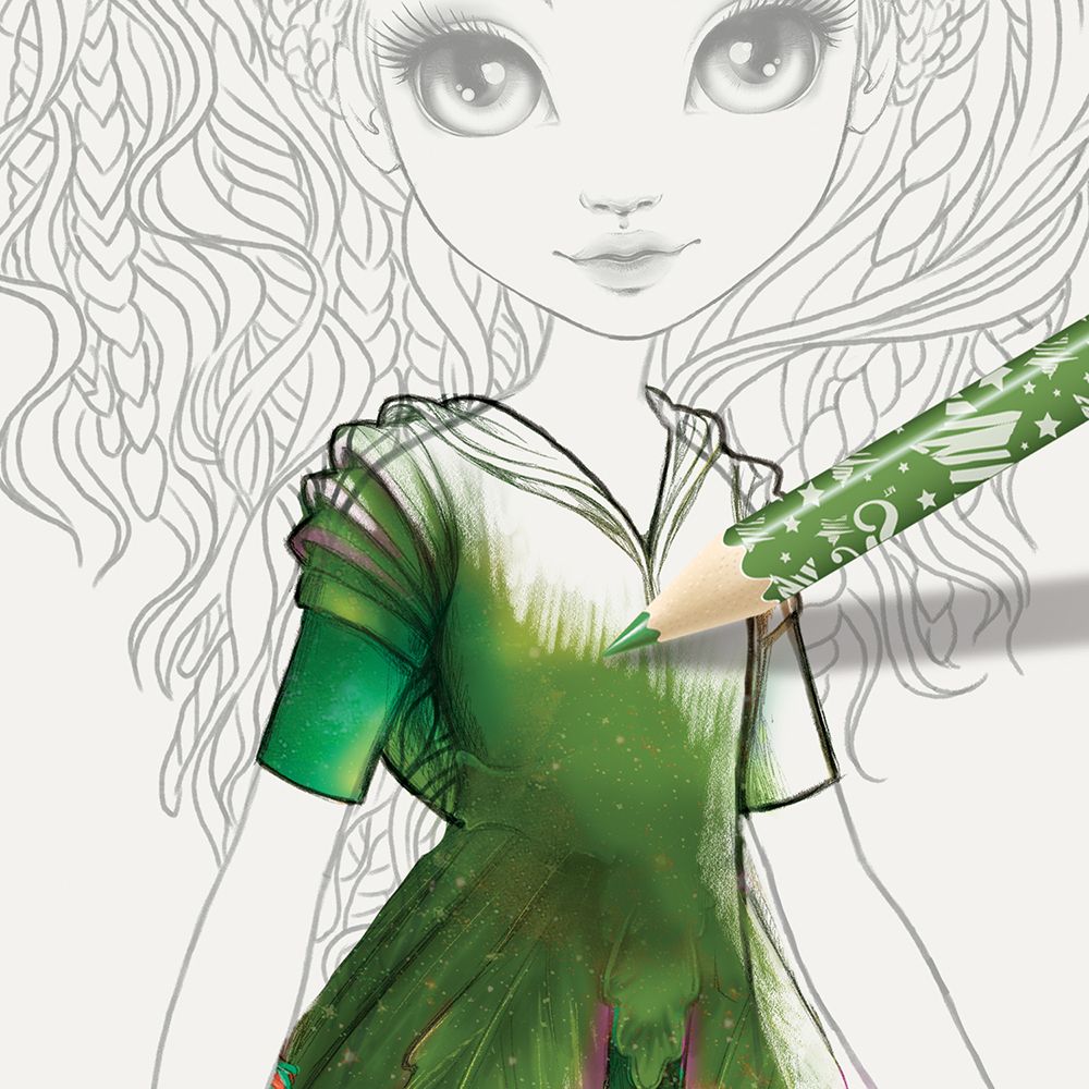 Книжка за рисуване със шаблони и стикери, Мода с Хазелия