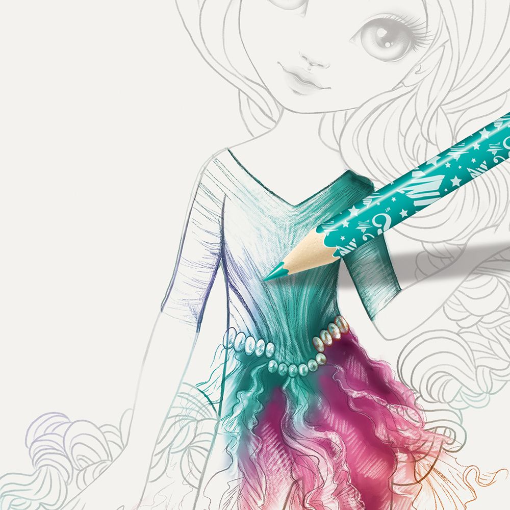 Книжка за рисуване със шаблони и стикери, Мода с Коралия