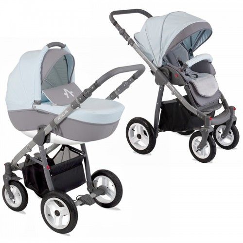 AMELIS, Комбинирана количка Pro 2 в 1 еко кожа, Amelis, скай