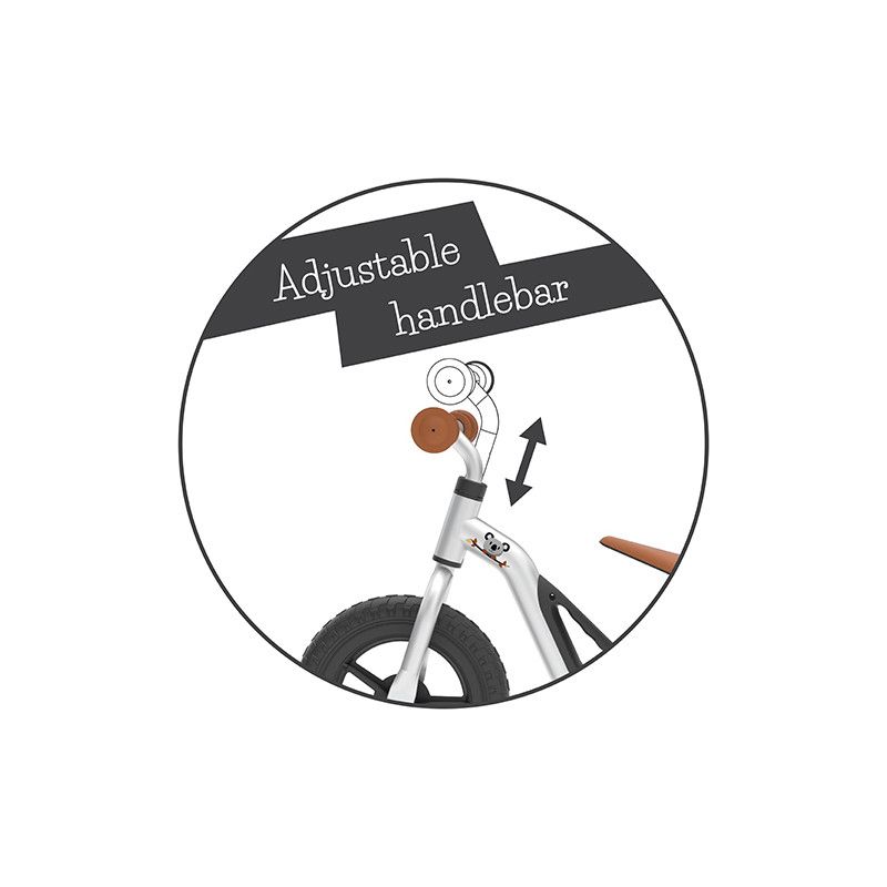 Колело за баланс, Charlie, 10 инча, сребристо