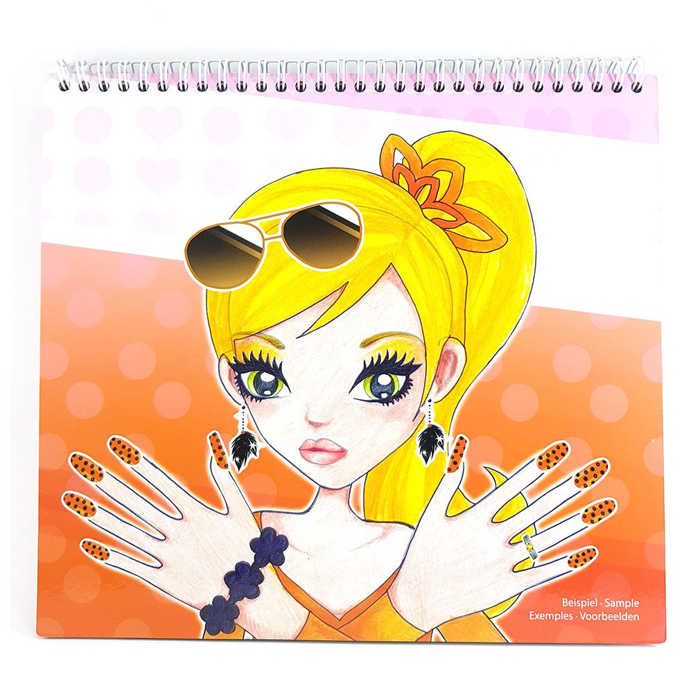 Книжка за рисуване със стикери и шаблони, Гримове и прически