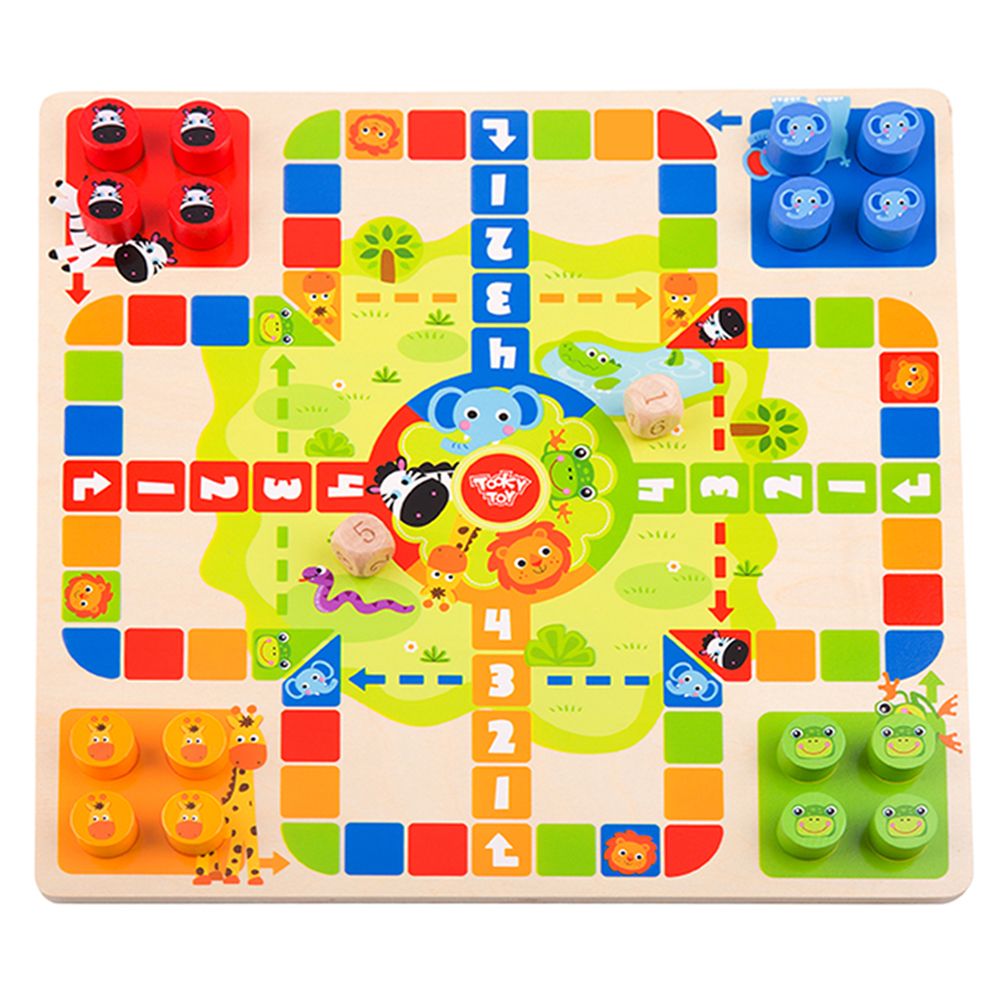 Дървени игри, Не се сърди човече и Змии и стълби, 2 в 1