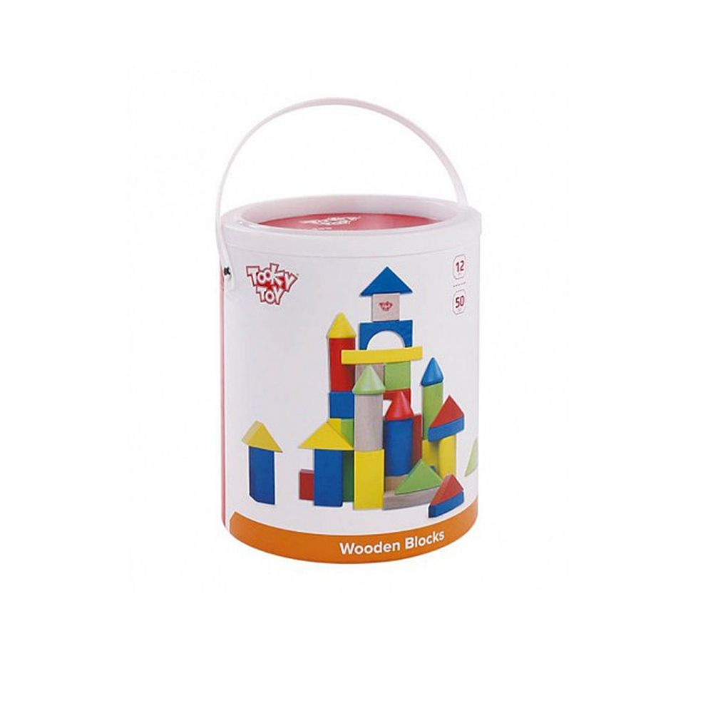 Дървен конструктор в кофа, 50 части