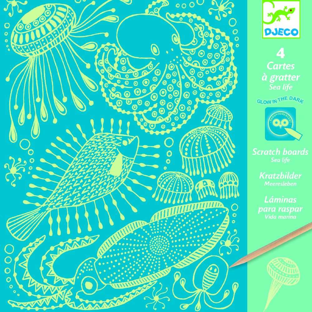 Djeco, Фосфоресцентни скреч картини, Океан