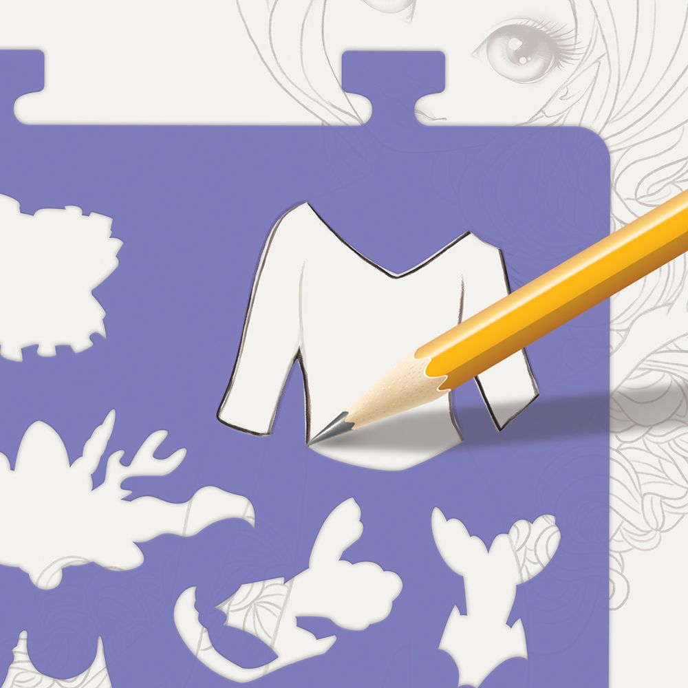 Книжка за рисуване със шаблони и стикери, Мода с Коралия