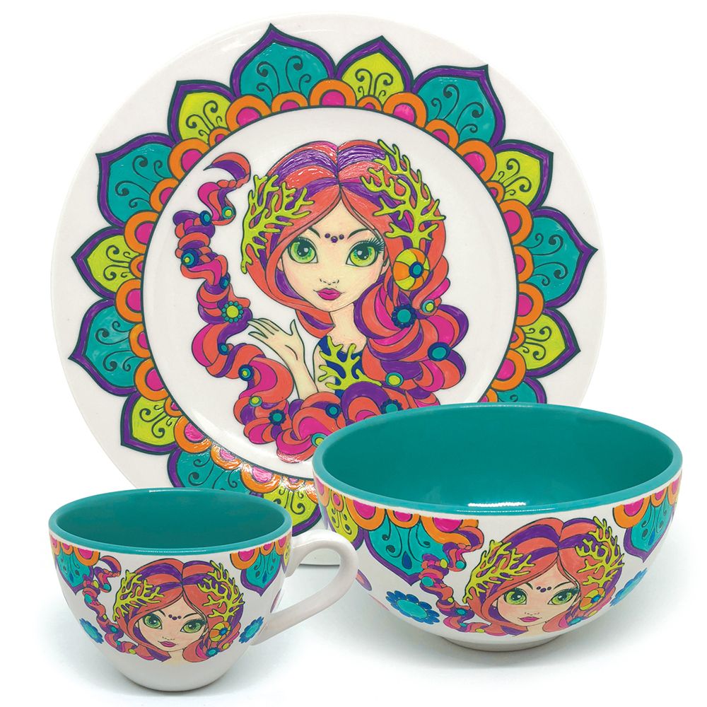 Нарисувай сама порцеланов комплект за закуска, Коралия