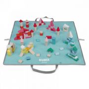 Дървен цветен конструктор в чанта, 120 части