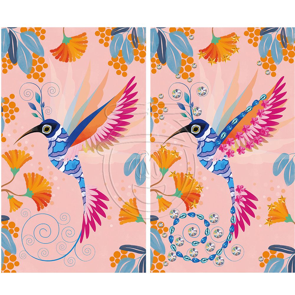 Направи сама картини със стикери кристали, Красиви птици