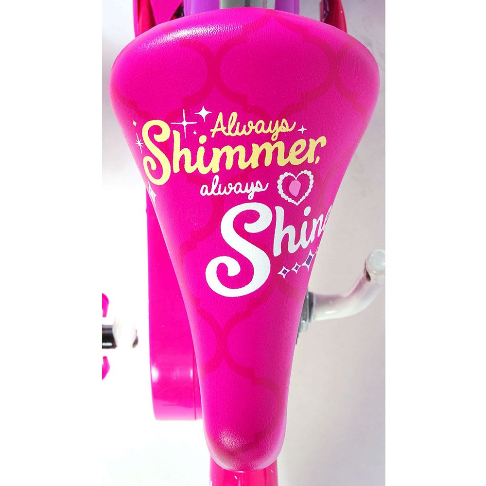 Велосипед с родителски контрол и помощни колела, Shimmer & Shine, 10 инча