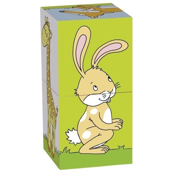 Goki, Дървени кубчета за най-малките, Животни, 2 бр.