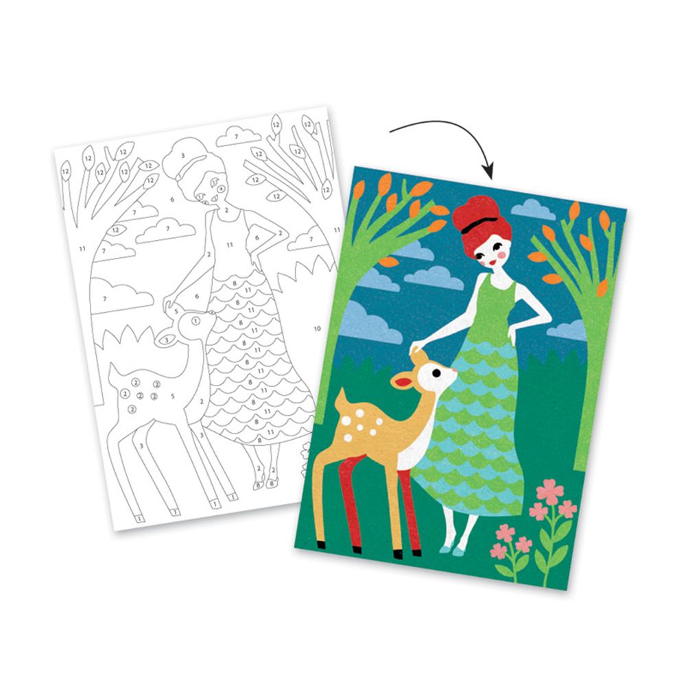 Творчески комплект за рисуване с цветен пясък, Момичета