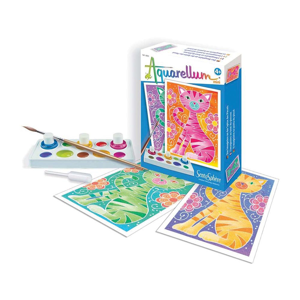 SentoSphere, Aquarellum mini, Комплект за рисуване с акварелни бои, Котета