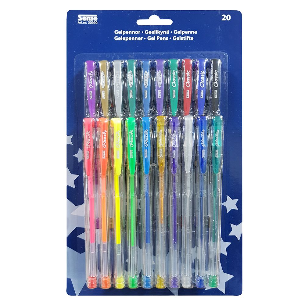Sense, Цветни гел химикалки, 20 броя