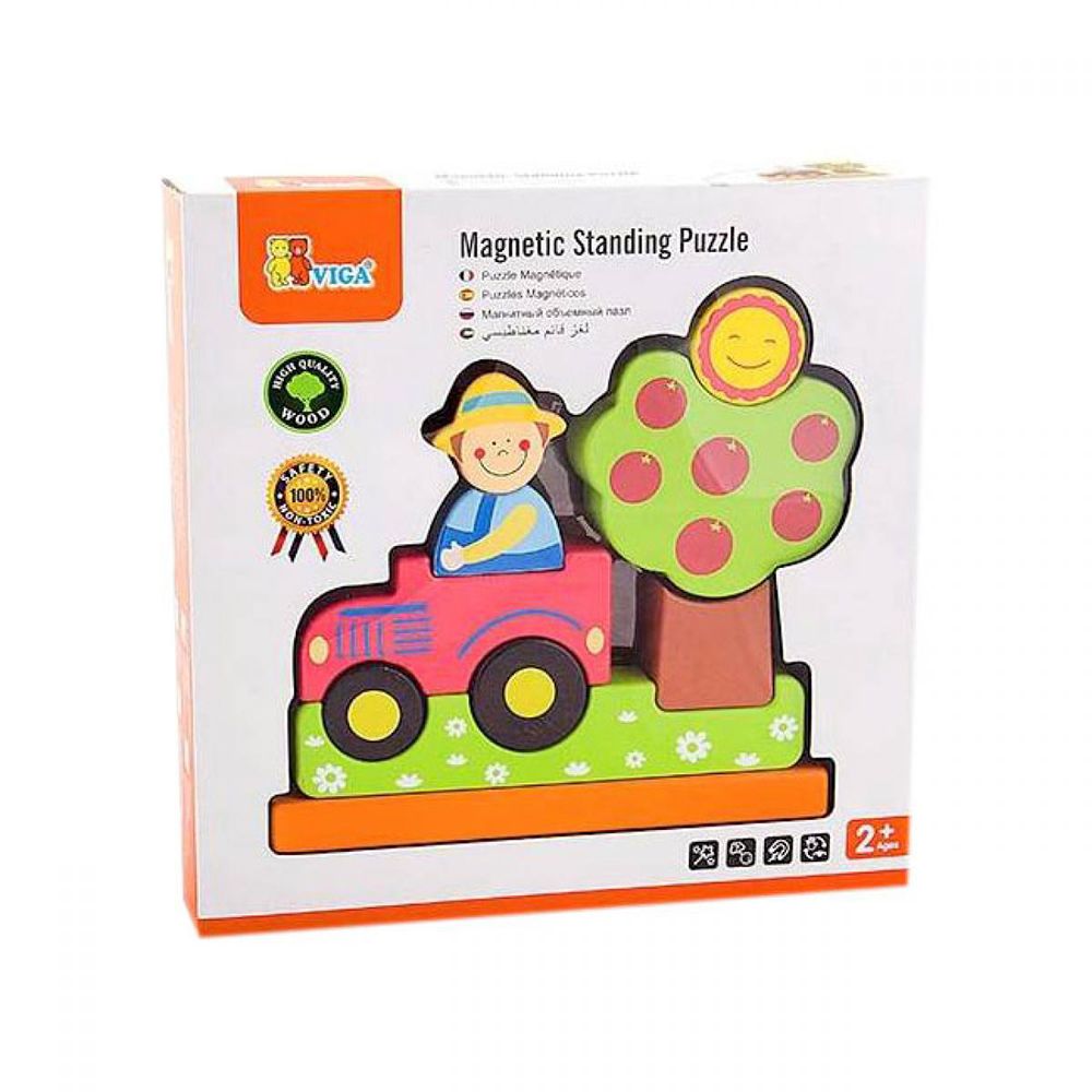 Дървен магнитен 3D пъзел, Ферма