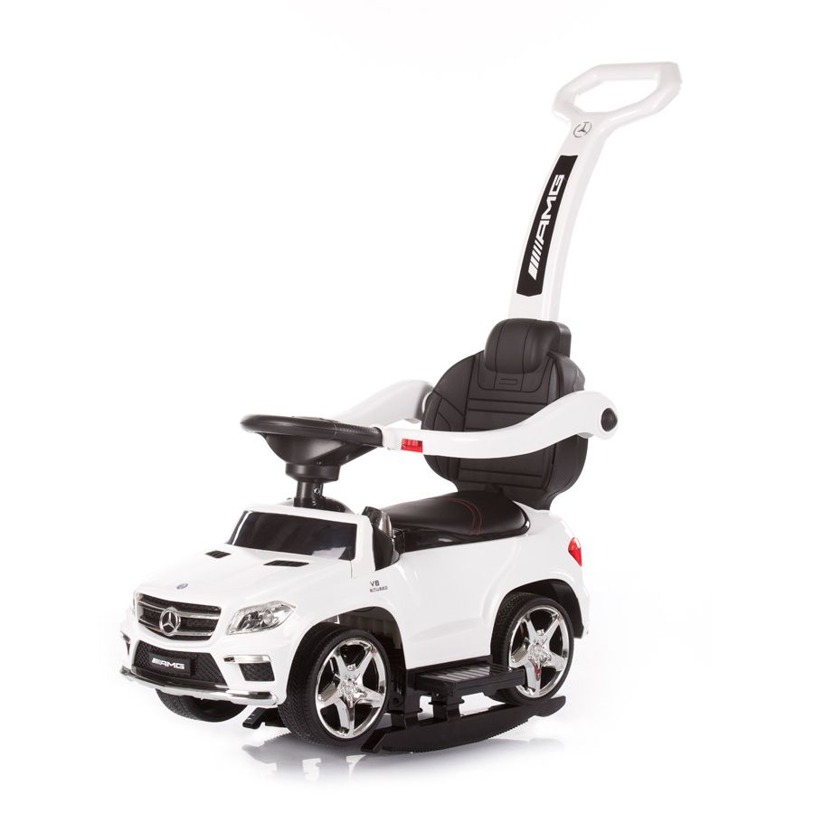 Количка за яздене с дръжка, Mercedes Benz GL63 AMG, бяла
